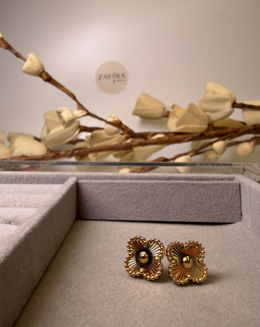 Gold Clover Studs